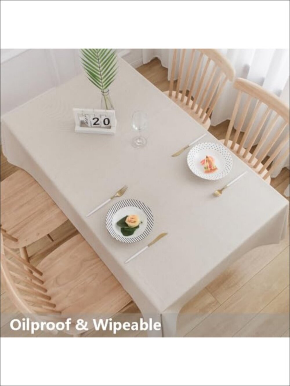 PVC Tablecloth 54x108 Waterproof Wipeable Rectangular Dining Table Cover - Picture 4 of 6